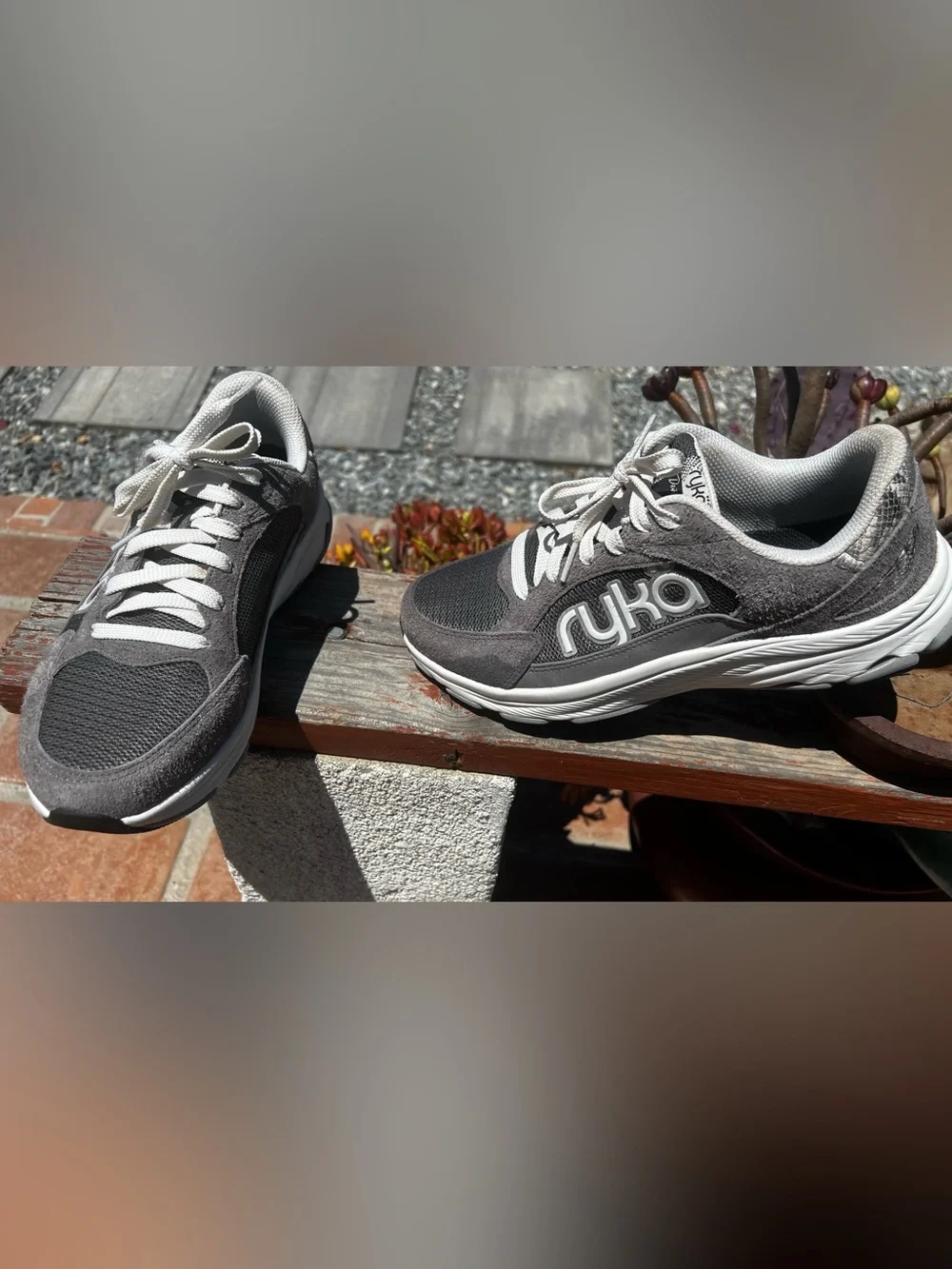 RYKA Devotion X Max Gray Suede & Mesh Women’s Sneakers - Retro Athletic Style